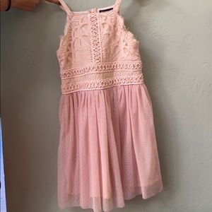 Mini pink formal girls dress.